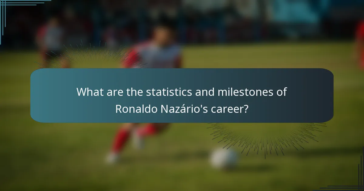 What are the statistics and milestones of Ronaldo Nazário's career?